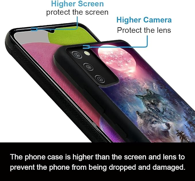 for Samsung Galaxy S20 FE Case, Star Two Wolfs Howling Pattern Graphic Design Girl Boy Soft Silicone Hard Acrylic Shock Protection for Samsung Galaxy S20 FE