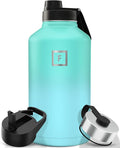 IRON °FLASK Camping & Hiking Hydration Flask with Spout, Wide Mouth Insulated Stainless Steel Sports Water Bottle - 64 oz Sky