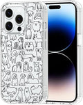 MOSNOVO Case for iPhone 14 Pro, [Buffertech 6.6ft Military-Grade Drop Protection] [Anti Peel Off Tech] Clear TPU Bumper Phone Case Cover Design - Doodle Dog