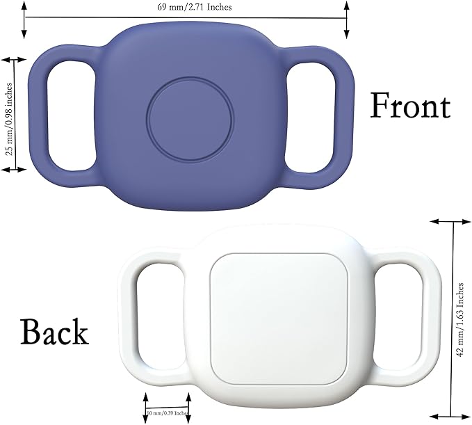 Waterproof Dog Collar Holder for Life360 Tile Mate 2024/2022 Tracker, 2 Pack Anti Lost Soft Silicone Case for cat pet Necklace, Protective Cover Accessories for Tile Tracker Finder (Blue/White)
