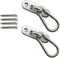 heyous 2 Set M8 Suspension Ceiling Wall Mount U Hook Anchor Hanger Stainless Steel Heavy Duty Multi Purpose Hammock Swing Ceiling Hook Strip Base Plate with Snap Hook