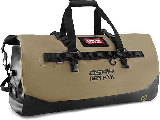 OSAH DRYPAK Waterproof Duffel Bag 25L/40L/60L – Heavy-Duty Motorcycle Tail Bag, Roll-Top Dry Bag for Travel, Camping, Boating, Kayaking, Outdoor Adventure