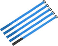 MECCANIXITY 5Pcs Reusable Battery Tie Down Straps,0.8x20" Blue Nylon Multipurpose Battery Hold Down Adjustable Cinch Strap Hook Loop Fastening Tie for Quadcopters FPV RC Drone Boat Car