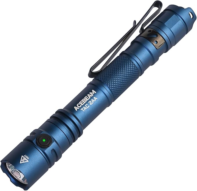 ACEBEAM TAC 2AA EDC Tactical Dual Modes Flashlight Rechargeable, 1400 High Lumens Flashlight, Dual Switch Pocket LED Flashlight, Super Bright Small Flash Light for Emergency, Camping, Home(SFT-25R HI)