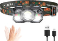 Skylla Headlamp Rechargeable,1200 Lumen Ultra Bright LED Head Lamp Flashlight with White Red Light,Motion Sensor Waterproof Headlight, 5 Modes Lights for Outdoor Camping Fishing Running