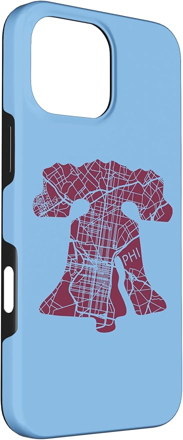 Philadelphia Street Map Liberty Bell Vintage Maroon Philly Case for iPhone 16 Pro Max