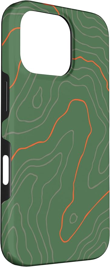 Backcountry Topo Guide Orange Lines Topographical Map Case for iPhone 16 Pro