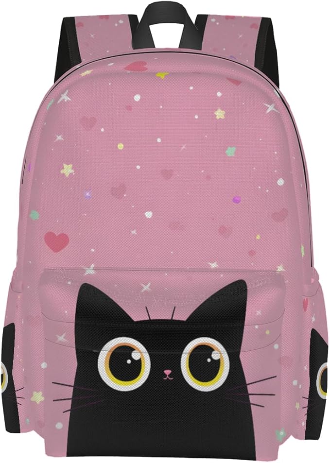 cfpolar 17 Inch Backpack Cute Cartoon Cats Laptop Bag Shoulder Bag School Bookbag Casual Daypack For Boys Girls,A-13