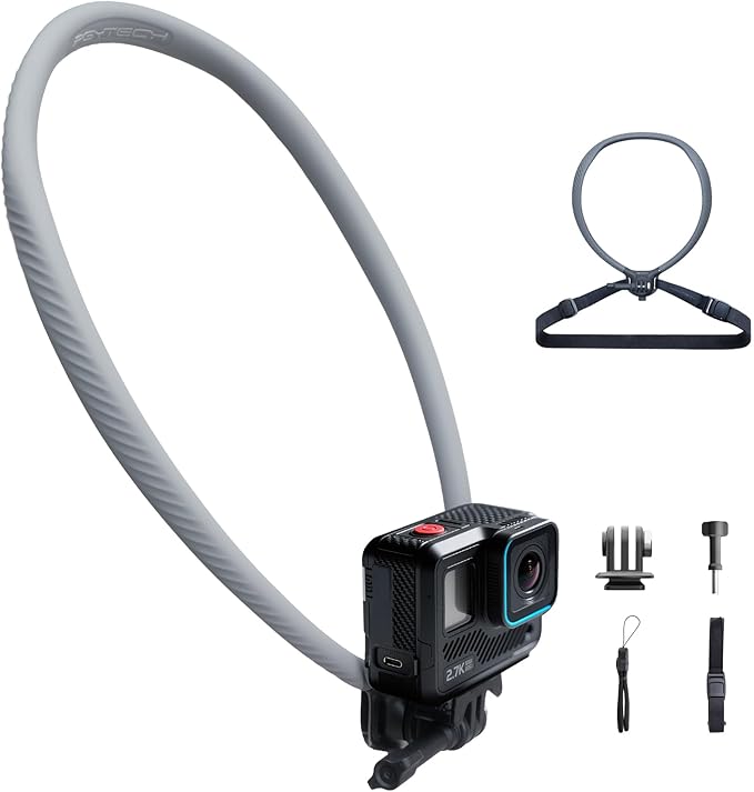PGYTECH CapLock Quick Release Action Camera Neck Mount, Large Size Adjustable Strap, DJI Osmo Action 6/Pocket 4/3/Xtra Muse, GoPro 13-10, Insta360, Hands-Free POV Holder for Vlogging/Sports/Travel