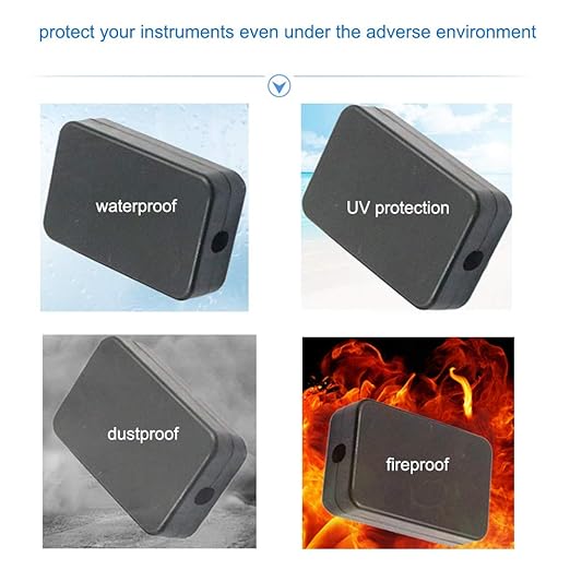 YXQ 55x35x15mm Waterproof Electric Project Case Junction Box with Cover Black Plastic, 6-Pack