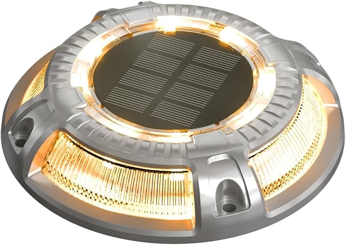 addlon Solar Dock Lights Outdoor 1 Pack, 2 Color Modes LED Deck Marine Waterproof Driveway Marker Lights for Step Sidewalk Stair Garden Pathway Walkway Yard (Warm White/Cool White)