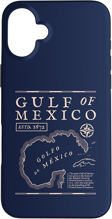 Gulf of Mexico 1672 Historic Map Case for iPhone 16 Plus