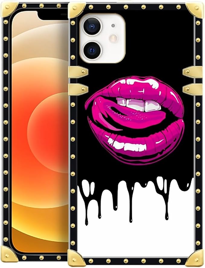 Compatible with iPhone 11 Case, Black White Red Slap Sexy Luxury Golden Decoration for Girl Women Soft TPU Shockproof Protective Hard PC Back for iPhone 11