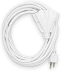 Holiday Lighting Outlet 25-Foot White Extension Cord, 3-Prong Indoor & Outdoor Splitter, Perfect for Landscape Lighting