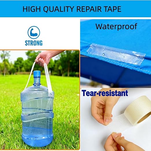 Clear Heavy - Duty Waterproof Vinyl Repair Tape (30ft x 5") for Fabric Boat Covers, Canvas Tents, Pop - Up Campers, RV Awnings, Tarps, Canopies and Sails