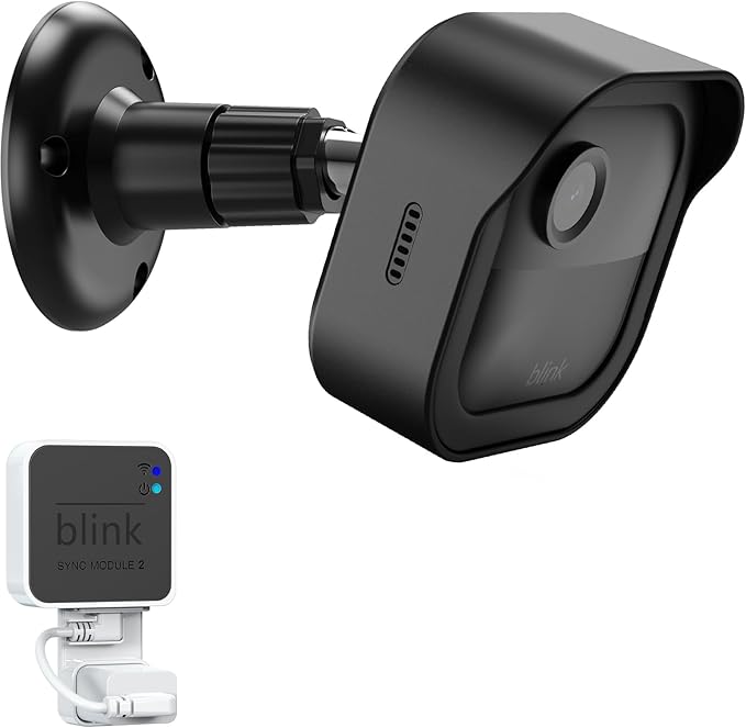 Blink Outdoor 4 (4th Gen) Wall Mount, Weatherproof Protective Cover and 360 Degree Adjustable Mount with Blink Sync Module Mount for Outdoor Indoor Security Camera (Black, 1 Pack)