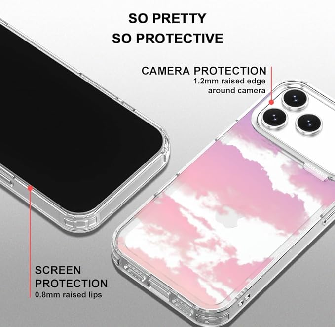 MOSNOVO for iPhone 17 Pro Max Case, Shockproof Military-Grade Protection 6.6ft Drop Tested, Camera Control, Clear Phone Case for iPhone 17 Pro Max, Sunset Glow Design