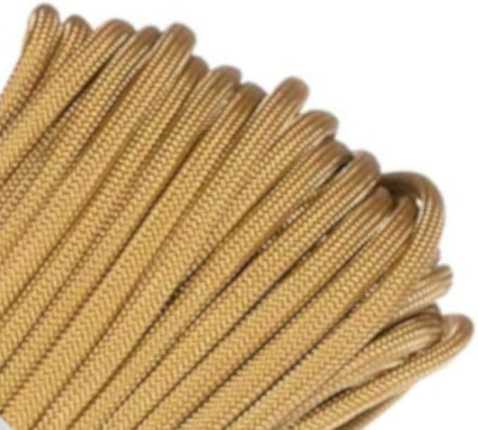 Paracord Planet Solid Color 550lb Paracord – 7 Strand Type III Nylon Cord for Indoor and Outdoor Tasks – Gold (100 ft)