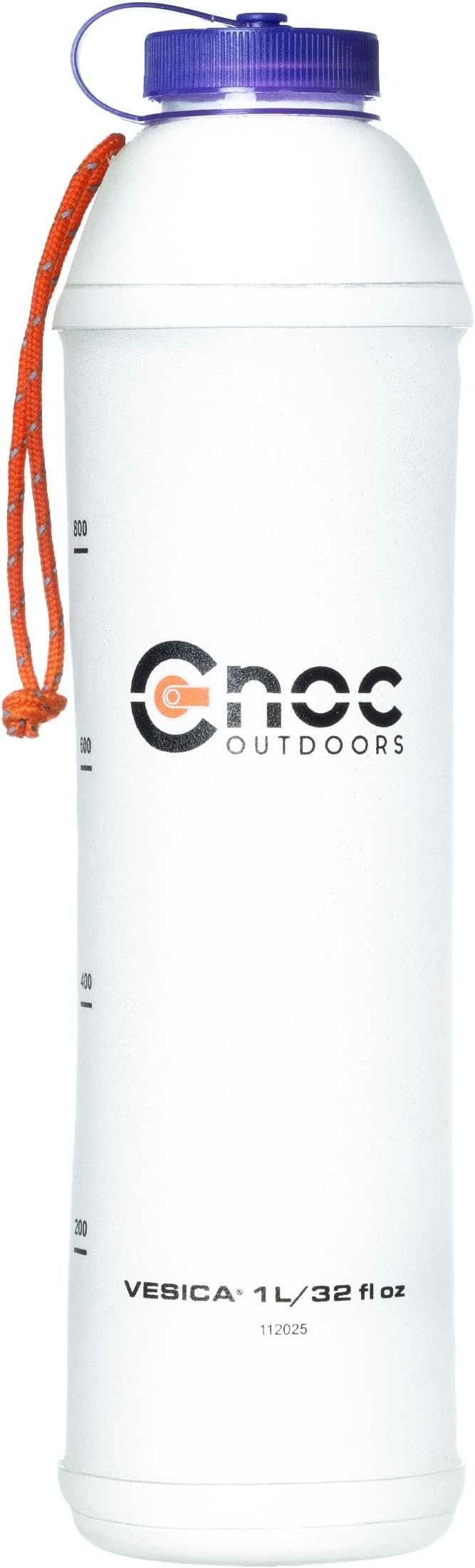 Cnoc Outdoors Vesica Collapsible Water Bottle 1 Liter Green, 42mm wide Mouth Thread, Packs Down Small when Empty, Perfect for Travel and Hiking