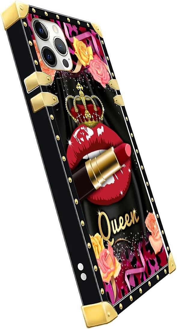 Compatible with iPhone 11 Pro Max Case, Queen Lip Crown Leopard Print Luxury Golden Decoration for Girl Women Soft TPU Shockproof Protective Hard PC Back for iPhone 11 Pro Max