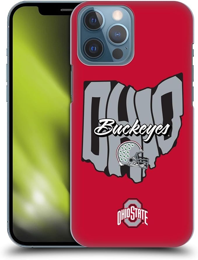 Head Case Designs Officially Licensed Ohio State University Map Football Graphics Hard Back Case Compatible with Apple iPhone 13 Pro Max