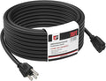 EP 75FT Black Outdoor Extension Cord, 16/3 SJTW Heavy Duty Waterproof, 3 Prong Grounded Plug, 13A 1625W 16AWG, Cold-Resistant Flexible Power Cable for Garden, Home, Christmas Lights