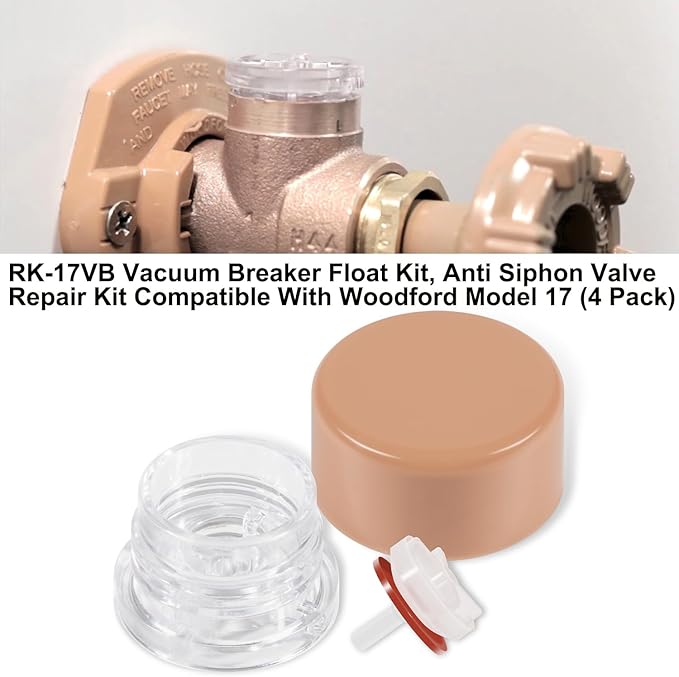 youour RK-17VB Vacuum Breaker Float Kit, Freezeless Anti-Siphon Wall Faucet Repair Kit, Anti Siphon Valve Repair Kit, Compatible with Woodford Model 17 (4 Pack)