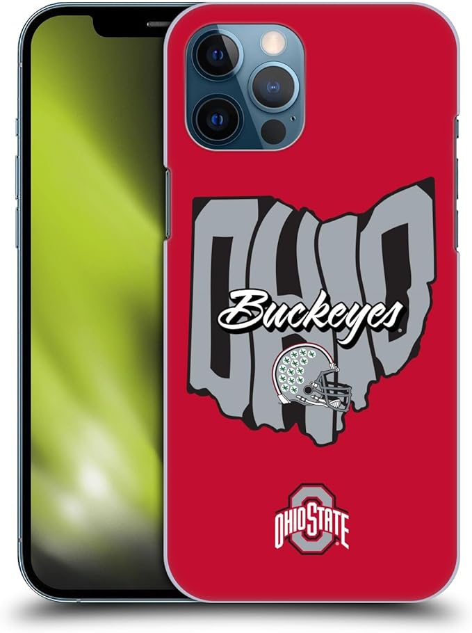 Head Case Designs Officially Licensed Ohio State University Map Football Graphics Hard Back Case Compatible with Apple iPhone 12 Pro Max