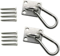 heyous 2 Set M8 Suspension Ceiling Wall Mount U Hook Anchor Hanger Stainless Steel Heavy Duty Multi Purpose Hammock Swing Ceiling Hook Square Base Plate with Snap Hook