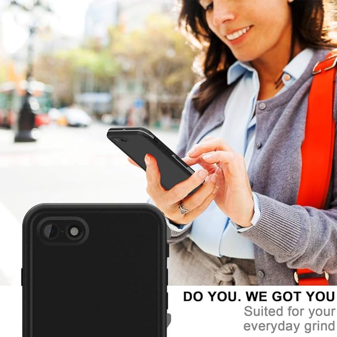 Diverbox for iPhone SE 2020 Waterproof Case iPhone 8 Waterproof Case,Waterproof Shockproof IP68 Full-Body Sturdy Case Built-in Screen Protector for Full Sealed Cover 4.7 in (Black)