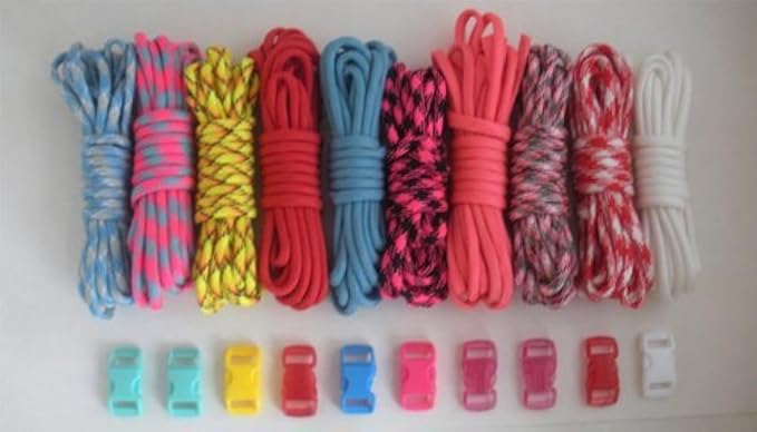 Paracord Planet 550lb Type III Paracord Combo Crafting Kits with Buckles