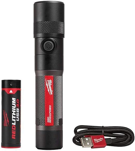 Milwaukee Rechargeable 1100 Lumen LED Flashlight, Battery Powered, Twist Focus