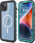 for iPhone 14 Plus Waterproof Case - Shockproof, Dustproof, Built-in Screen Protector, Magnetic Ring, 6.7" (Teal)