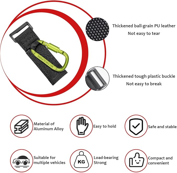KVAEY 2 Pack Multipurpose Hook for Hanging Helmet, Goggle, Headsets, Durable Carabiners, Roll Bar Accessory Hook Hanger (Green)