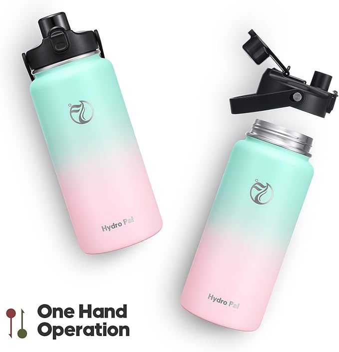64oz Half Gallon Insulated Water Bottle with 2-in-1 Lid (Chug & Straw), Double Walled Vacuum Stainless Steel Water Bottles, Wide Mouth Leakproof Insulated Jug with Straw