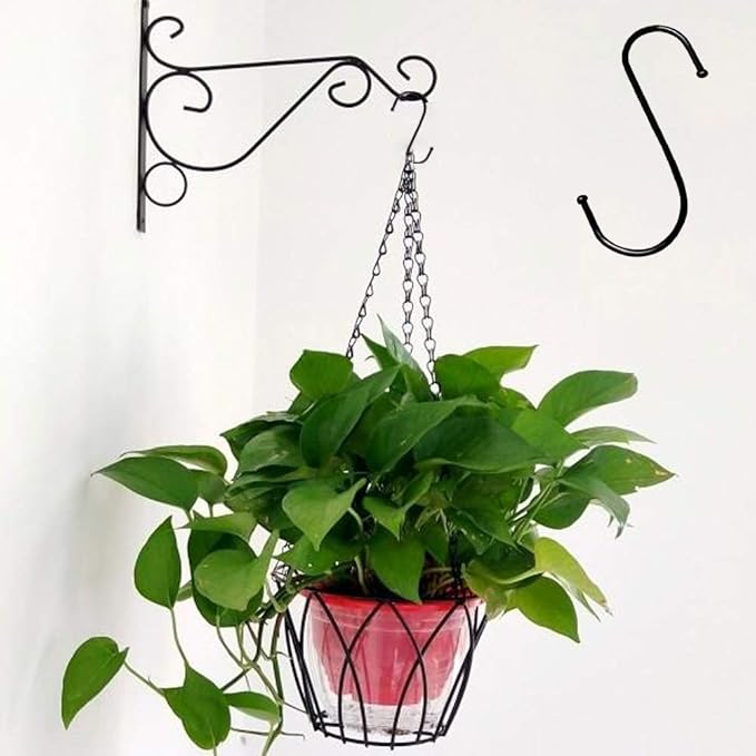 DINGEE 5 inch Extra Large S Hooks for Hanging, 6 Pack Heavy Duty Black S Hooks for Closet,Jeans Plants Jewelry Kitchen Pot Pan Cups Towels Hats