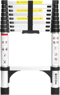 BOCOM 8.5 FT Aluminum Telescoping Ladder, Lightweight Multi-Purpose Collapsible Extension with 2 Triangle Stabilizers, Heavy Duty 330 lbs Max Capacity, Ideal for Home, RV, and Outdoor Work Silver