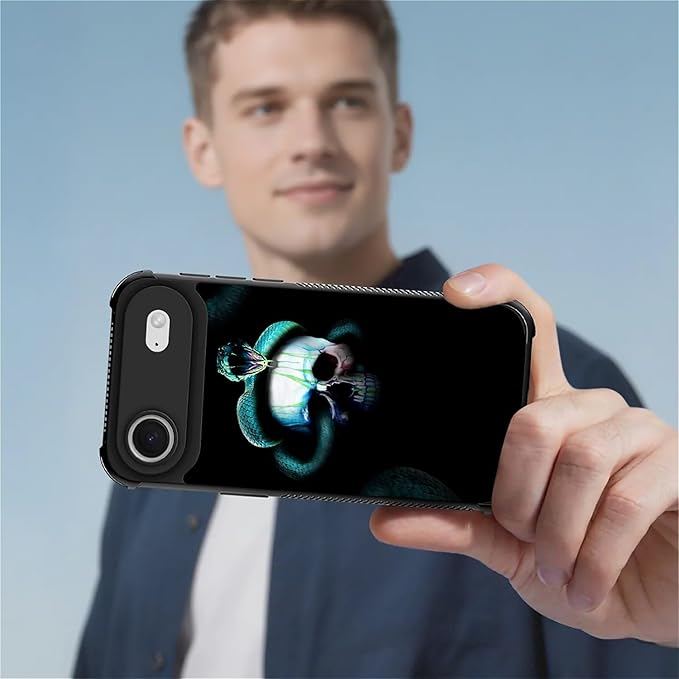 for iPhone 17 Air Case,for MagSafe Graphic Design for Girl Boy Soft Silicone Hard Acrylic Shock Protection Designed for iPhone 17 Air Skeleton Winding Snake Pattern
