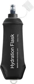 500ml Soft Flask Soft Water Bottle for Running, Hiking, Travelling, Cycling and Climbing, TPU Material, BPF-Free - Black