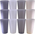 AOYITE Unbreakable Plastic Cups Reusable, 32 oz Plastic Tumblers set of 12, BPA Free Dishwasher Safe Large Drink Cup for Kids Kitchen Camping Party Outdoor (Grey Stone)