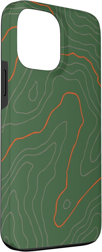 Backcountry Topo Guide Orange Lines Topographical Map Case for iPhone 13 Pro Max