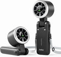Diveblues Portable Handheld Turbo Fan, 5 Gear Wind, Battery Operated, Up to 12 Working Hours, 3 IN 1 Hand Fan with Air Turbo Tech Cooling Fan for Outdoor Activities, Travel, Working, Obsidian black