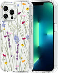 MOSNOVO Case for iPhone 13 Pro Max, [Buffertech 6.6ft Military-Grade Drop Protection] [Anti Peel Off Tech] Clear TPU Bumper Phone Case Cover Design - Floral Garden