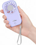 WHATOOK Handheld Mini Fan Small Personal Portable Speed USB Rechargeable Eyelash Fan Lightweight USB Rechargeable for Travel Makeup Girl Women Summer Gift (Purple)