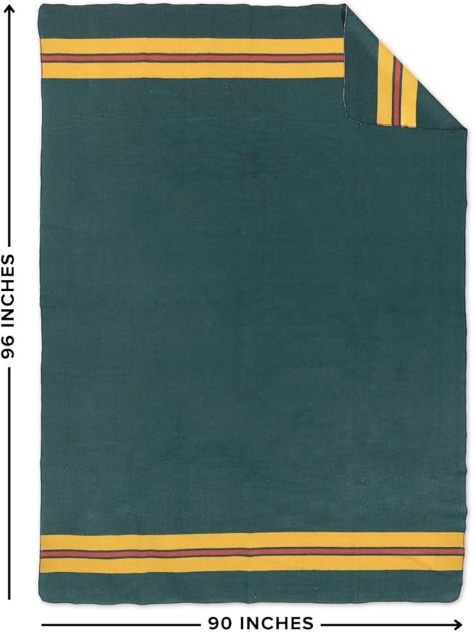 Arcturus Rainier Wool Blanket - Warm, Heavy, Washable, Bed Blanket | Great for Home & Camping (Fort Vancouver, Queen)