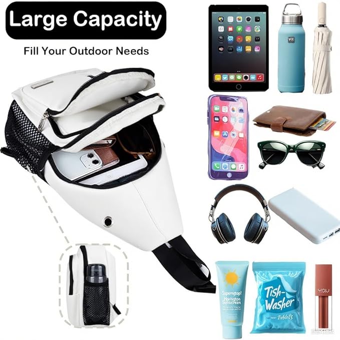 JENAGREEN Sling Backpack Crossbody Sling Bag, Cross Bag Adjustable Travel Hiking Essentials Casual Daypack Multipurpose Chest Bag Purse for Women Men