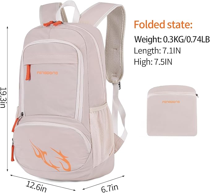 FENGDONG 35L Lightweight Foldable Waterproof Packable Travel Small Hiking Backpack Daypack for men women