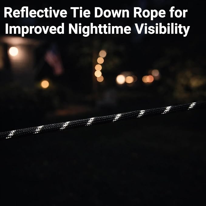 Longer 13ft Rope Ratchet 1/4 inch Straps Tie Down Rope Strap Heavy Duty Reflctive Outdoor Windproof Rope Roller Adjustable Camping Tent Hanger Grow Light Kayak Paracord 2 Pack