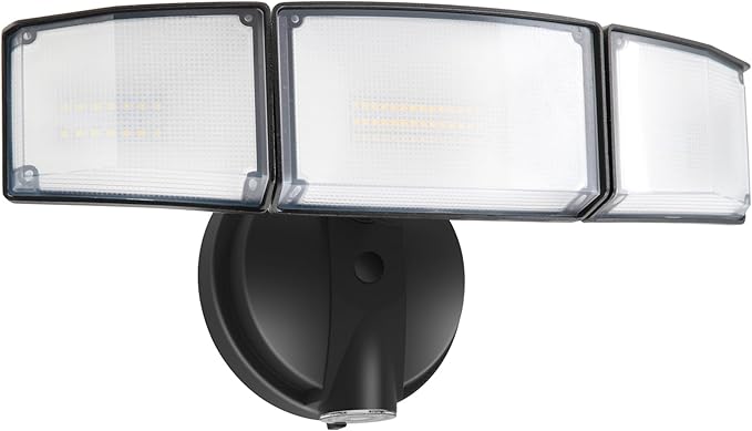 LUTEC 75W 8000LM Dusk to Dawn Outdoor Lighting, LED Flood Light Outdoor with Photocell, 5000K Daylight, IP65 Waterproof, LED Security Lights for Garage, Yard, Patio (Black)