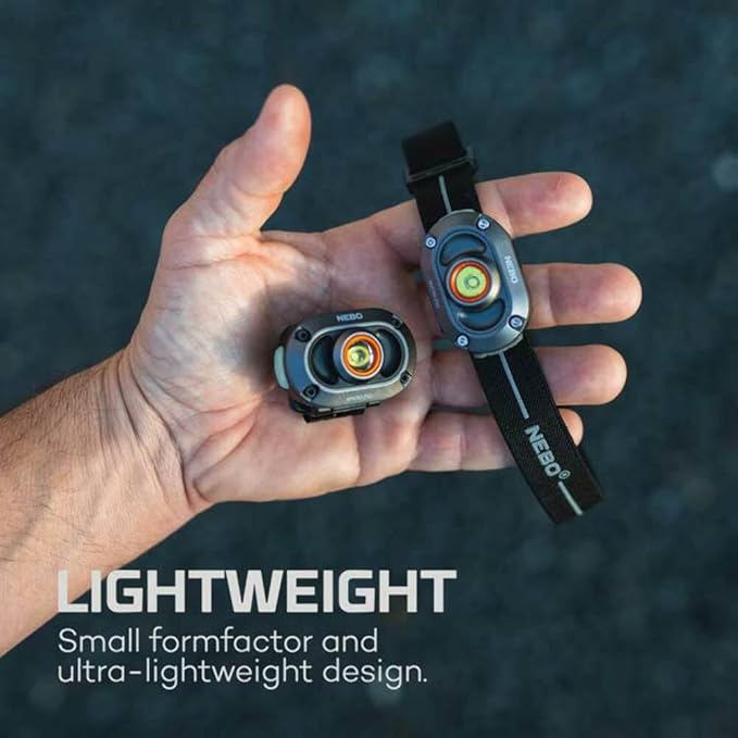 NEBO MYCRO 250 Rechargeable Headlamp | 250 Lumens, 3 Light Modes, Water Resistant, Adjustable Strap, Super Bright Head Lamp for Camping & Hiking, Includes USB Charging Cable — 2 Pack